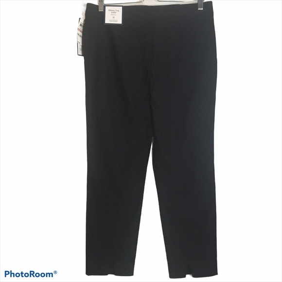 Charter Club Skinny Ankle Mid Rise Split Hem Black Jeans 12 - Picture 2 of 12